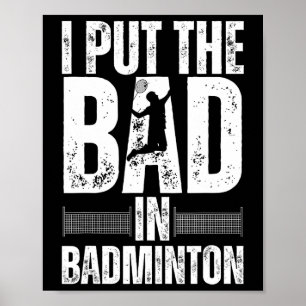 Poster Drôle Badminton Art Pour Hommes Femmes Navette Spo