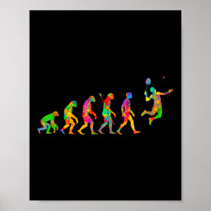 Poster Drôle Badminton Coloré Pour Hommes Femmes Ball Spo