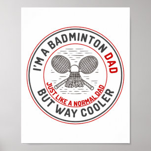 Poster Drôle Badminton Papa Chemise Hommes Badminton Joue