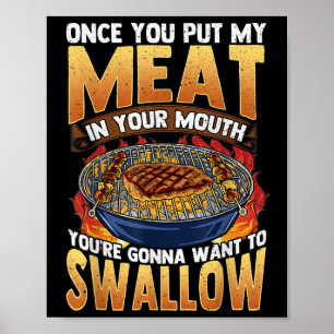 Poster Drôle Barbecue Barbecue Barbecue Plaisanterie Vian