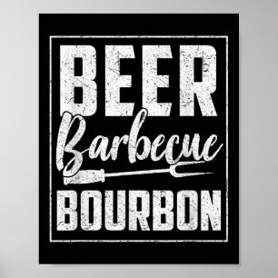 Poster Drôle Barbecue Bière Bourbon Graphisme Femmes Homm