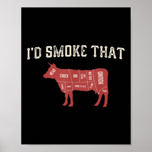 Poster Drôle Barbecue Lover Vache Graphique Femmes Hommes