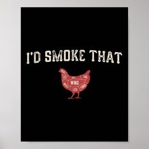 Poster Drôle Barbecue Poulet Graphique Femmes Hommes Vian