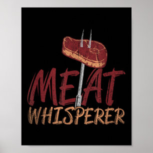 Poster Drôle Barbecue Viande Fumée Steak Idée cadeau Barb