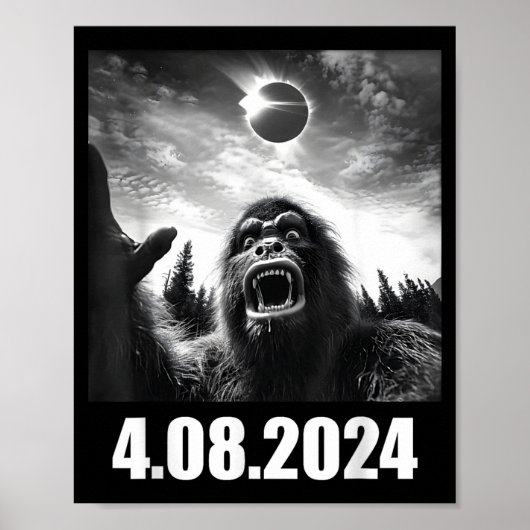 Poster Drôle Bigfoot Éclipse Totale de Soleil Totalité (Devant)