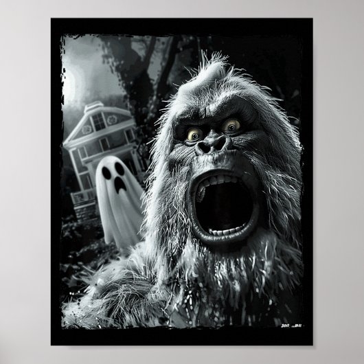 Poster Drôle Bigfoot Sasquatch Halloween (Devant)