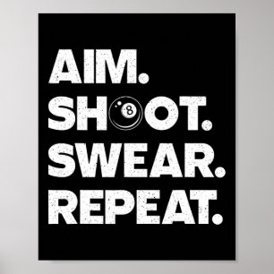 Poster Drôle Billard Art Pour Hommes Femmes Joueur Billar