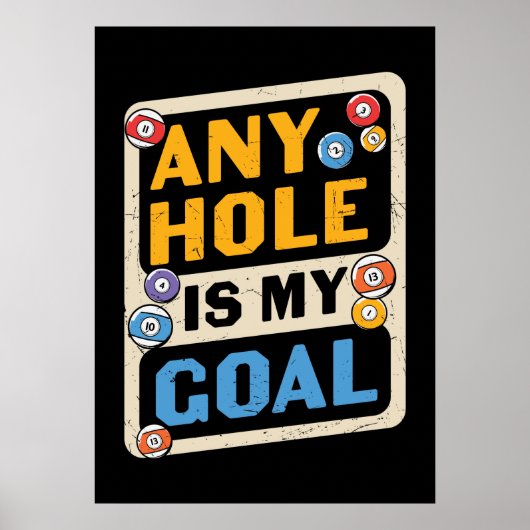 Poster drôle Billiards amateurs de sports (Devant)