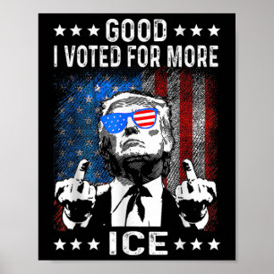 Poster Drôle Bon J'ai Voté Pour Plus De Glace Patriotique