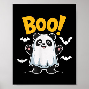 Poster Drôle Boo Panda Halloween Ghost Desing Pour Les En