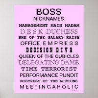 Poster Drôle Boss | Office | Cadeau féminin Boss