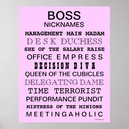 Poster Drôle Boss | Office | Cadeau féminin Boss (Devant)