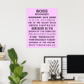 Poster Drôle Boss | Office | Cadeau féminin Boss (Bureau à domicile)