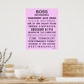Poster Drôle Boss | Office | Cadeau féminin Boss (Cuisine)
