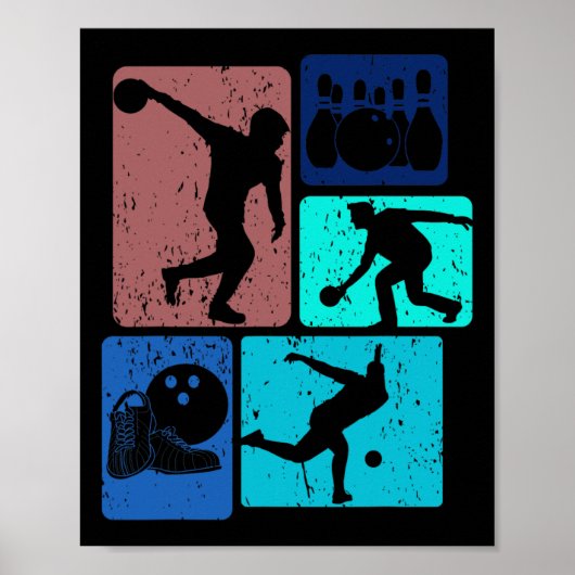 Poster Drôle Bowler Bowler Vintage Bowl Game Enth (Devant)