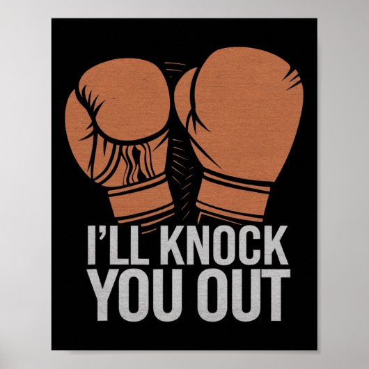 Poster Drôle Boxer Vous Frapper Les Gants De Boxe Je Saur (Devant)