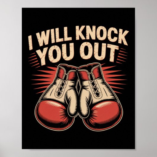 Poster Drôle Boxer Vous Frapper Les Gants De Boxe Je Saur (Devant)