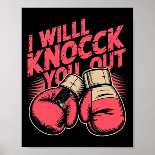 Poster Drôle Boxer Vous Frapper Les Gants De Boxe Je Saur (Devant)