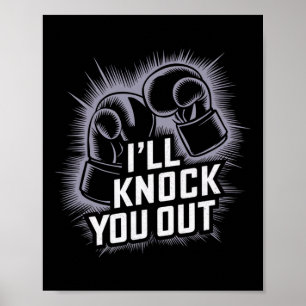 Poster Drôle Boxer Vous Frapper Les Gants De Boxe Je Saur