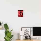 Poster Drôle Bruh 67 Six Sept Mème Saint-Valentin Hommes (Bureau à domicile)