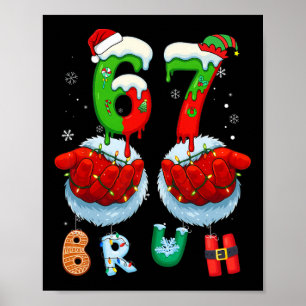 Poster Drôle Bruh Six Sept 67 Mème 6 7 Noël Santa H