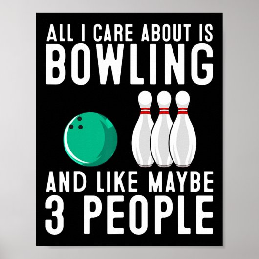 Poster Drôle cadeau Bowling pour femmes Hommes Cool Bowle (Devant)