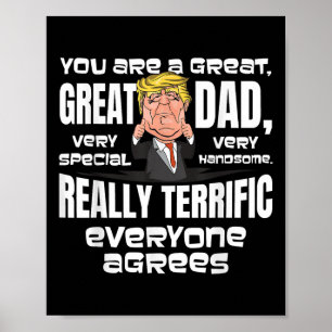 Poster Drôle cadeau Donald Trump pour papa Pères de Noël
