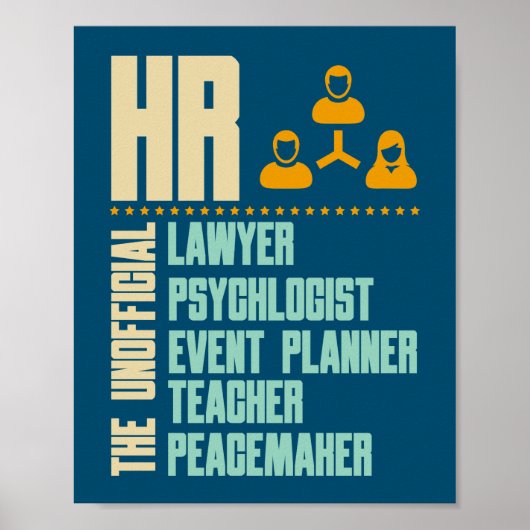 Poster Drôle cadeau pour la personne HR | HR Manager Idée (Devant)