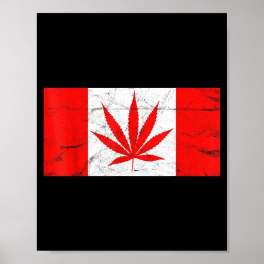 Poster Drôle Canada & feuille de cannabis ! Nouveau drape (Devant)