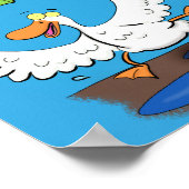 Poster Drôle canard avec parapluie dessin animé (Coin)