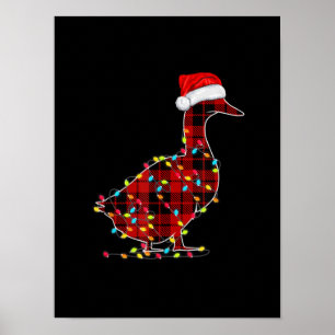 Poster Drôle Canard Noël Rouge clair Panier Correspondanc