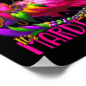 Poster Drôle Carnaval Idée cadeau Flamant rose Mardi Gras (Coin)