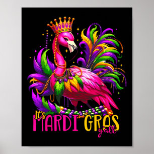 Poster Drôle Carnaval Idée cadeau Flamant rose Mardi Gras