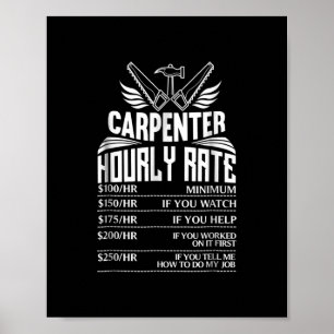 Poster Drôle Carpenter Woodworking Great Gift Papa