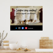 Poster drôle carte postale de l'immobilier crampé chien v (Cuisine)