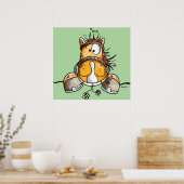 Poster Drôle Cartoon Cheval (Cuisine)