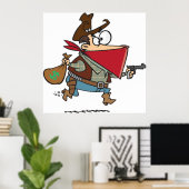 Poster Drôle Cartoon Cowboy Bandit Robber (Bureau à domicile)