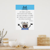 Poster Drôle Cartoon Et Apprentissage Du Chat (Cuisine)