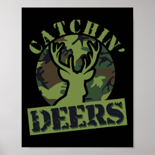 Poster Drôle Cerfs de Catchin