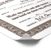 Poster Drôle certificat de retraite personnalisé, fichier (Coin)