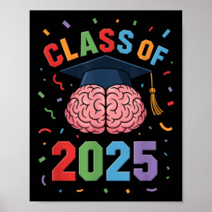 Poster Drôle Cerveau Graduation Cl De 2025 Grad