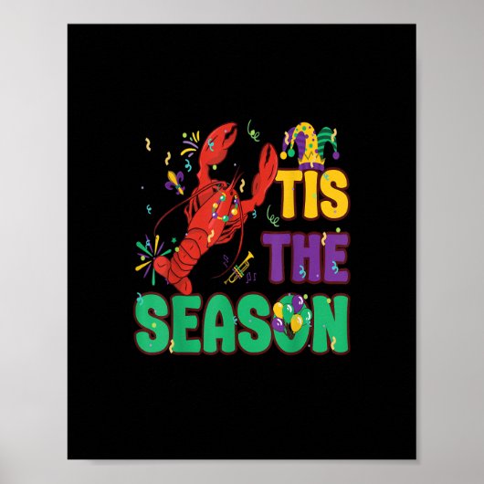 Poster Drôle C'Est La Saison Mardi Gras Crawfish (Devant)