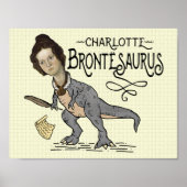 Poster Drôle Charlotte Bronte Saurus Dinosaur Lecteur de (Devant)