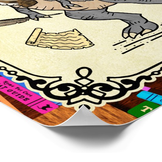 Poster Drôle Charlotte Bronte Saurus Dinosaur Lecteur de (Coin)