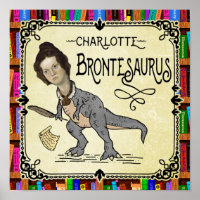 Drôle Charlotte Bronte Saurus Dinosaur Lecteur de