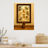 Poster Drôle Chat et Dog Wall Art (Cuisine)