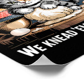 Poster Drôle Chat Kneading Dough Retro Kitty Biscuits Des (Coin)