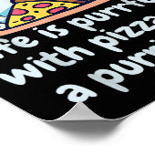 Poster Drôle Chat Pizza Lover Kitten Cute Chat Hilarious (Coin)