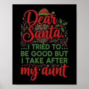 Poster Drôle Cher Père Noël J'ai Essayé D'être Sage Mais