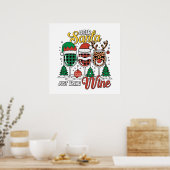 Poster Drôle Cher vin Père Noël (Cuisine)